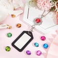 thumbnail image 4 of 1 Box 12 Styles Snap Button Lanyard ID Badge Lanyards Cute Colorful Imitation Birthstone Charms Badges Holder Stainless Steel Necklace Chain Breakaway ID Badge Lanyard for Holders Keys Gift, 4 of 9