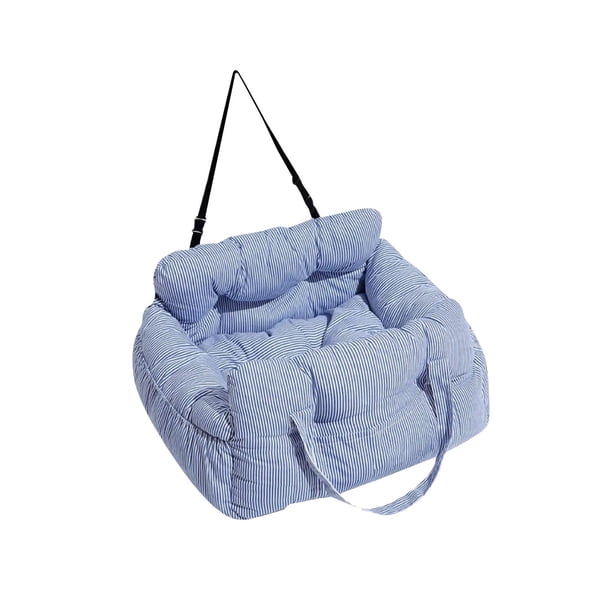 Asiento de coche para perros pequeños, suave y lavable, para cachorros y gatitos. Azul y M