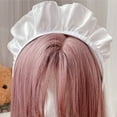 thumbnail image 5 of White Headbands for Women Wide Ruffle Hairband Funny Maid Headwear Punk Headwear Roleplay Party Costume, 5 of 7