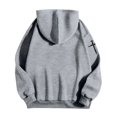 thumbnail image 5 of MHFRRA Sudadera con Capucha Temática y Bolsillo Delantero para Mayor Comodidad y Estilo Urbano Gris claro, 5 of 5