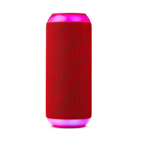 ONN LARGE RUGGED SPEAKER WITH BLUETOOTH WIRELESS TECHNOLOGY AND LED LIGHTING, RED