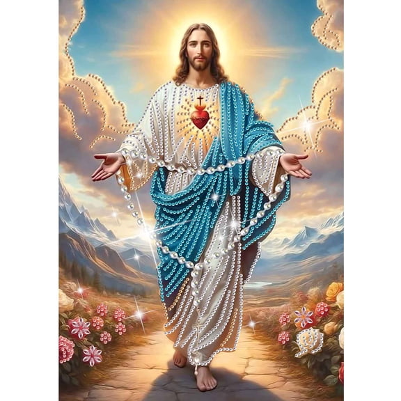 Religion Jesus Diamond Painting Kits,5D DIY Diamond Art Kits for Adults for Home Decoration and Gift Selection,12x16in