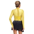 thumbnail image 2 of HULIJA Robe de Patinage Artistique pour Femmes Manches Longues en Maille avec Strass Compétition de Danse Jaune TTG, 2 of 5