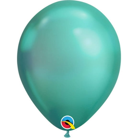 7 inch Qualatex Chrome - Green Latex Balloons (100 Pack) - Party Supplies Decorations