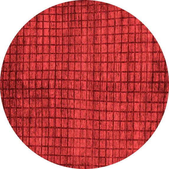 Ahgly Company Machine Washable Indoor Round Oriental Red Modern Area Rugs, 4' Round