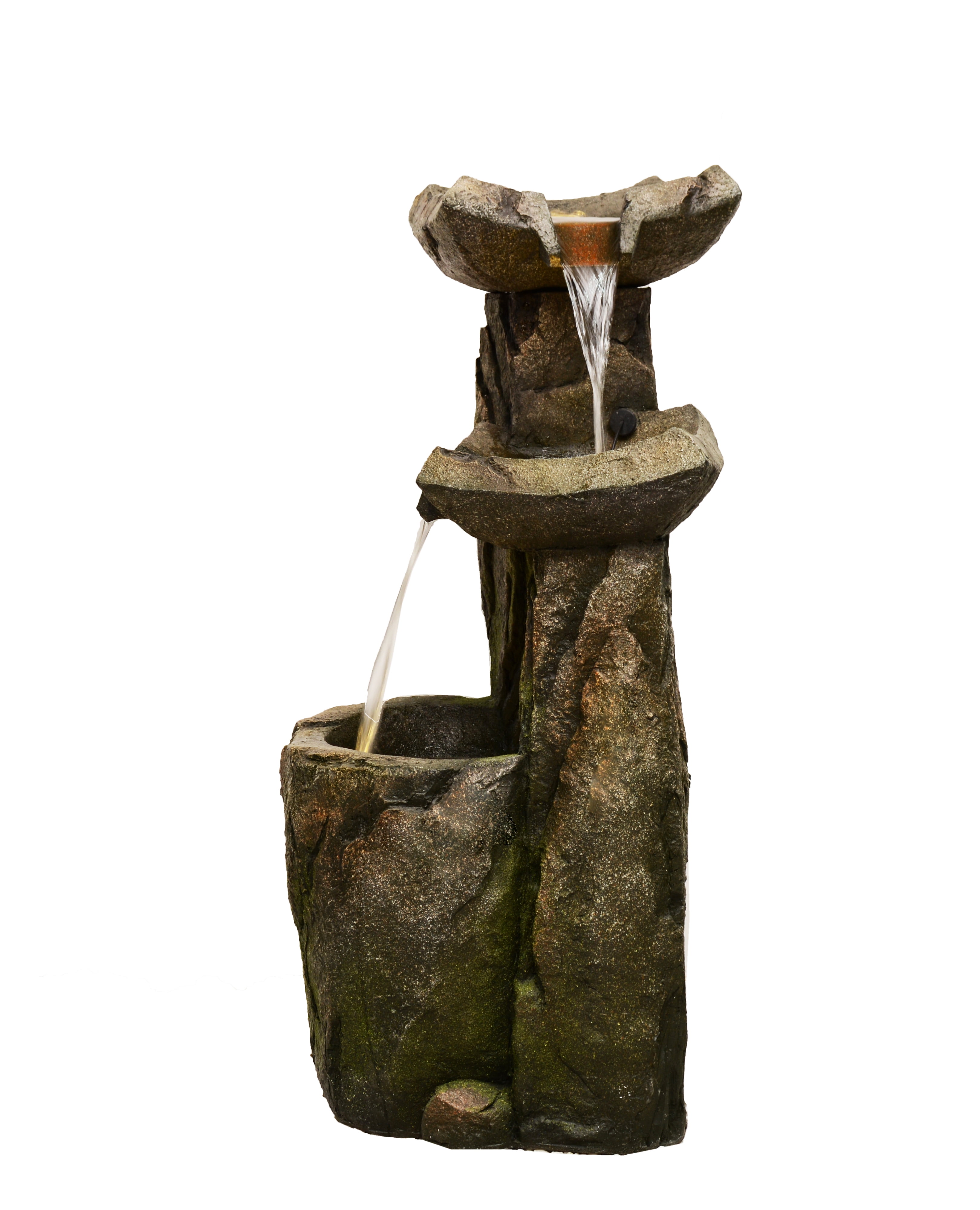 CASCADING FOUNTAIN WITH 3 WARM WHITE LED LIGHTS