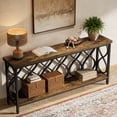 thumbnail image 6 of Tribesigns 70.9" Industrial Console Sofa Table, 2-Tier Entryway Accent Table Behind Couch for Living Room, Hallway, Entry, Rustic Brown, 6 of 7