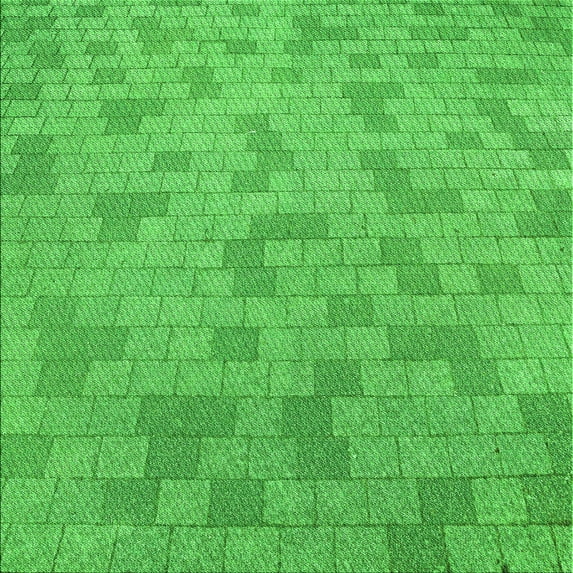 Ahgly Company Indoor Square Patterned Neon Green Area Rugs, 5' Square