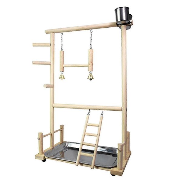 26-27 Bird Toys Parrots Wooden Stand Bird Play Activity Perch Gym Swing Playpen Toy Birds Exercise Rack Bird Toys