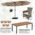 thumbnail image 5 of Spaco 10 Pieces Patio Wicker Dining Set, Table with 15 Feet Double-Sided Patio Umbrella, Dining Set for Outdoor, Brown, 5 of 11