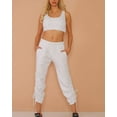 thumbnail image 4 of U-Wear Women’s 2-Piece Sweatsuit – Crop Tank Top and Sweatpants Tracksuit, White, Large, 4 of 11