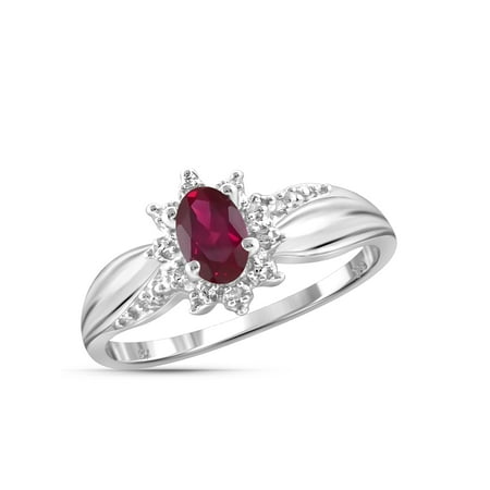 JewelersClub 0.48 Carat T.G.W. Ruby Gemstone and Accent White Diamond Women's Ring