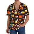 thumbnail image 3 of KLL Construction Truck Print Men's Shirt Short Sleeve Button Down Summer Cuba Beach Shirts- Small, 3 of 7