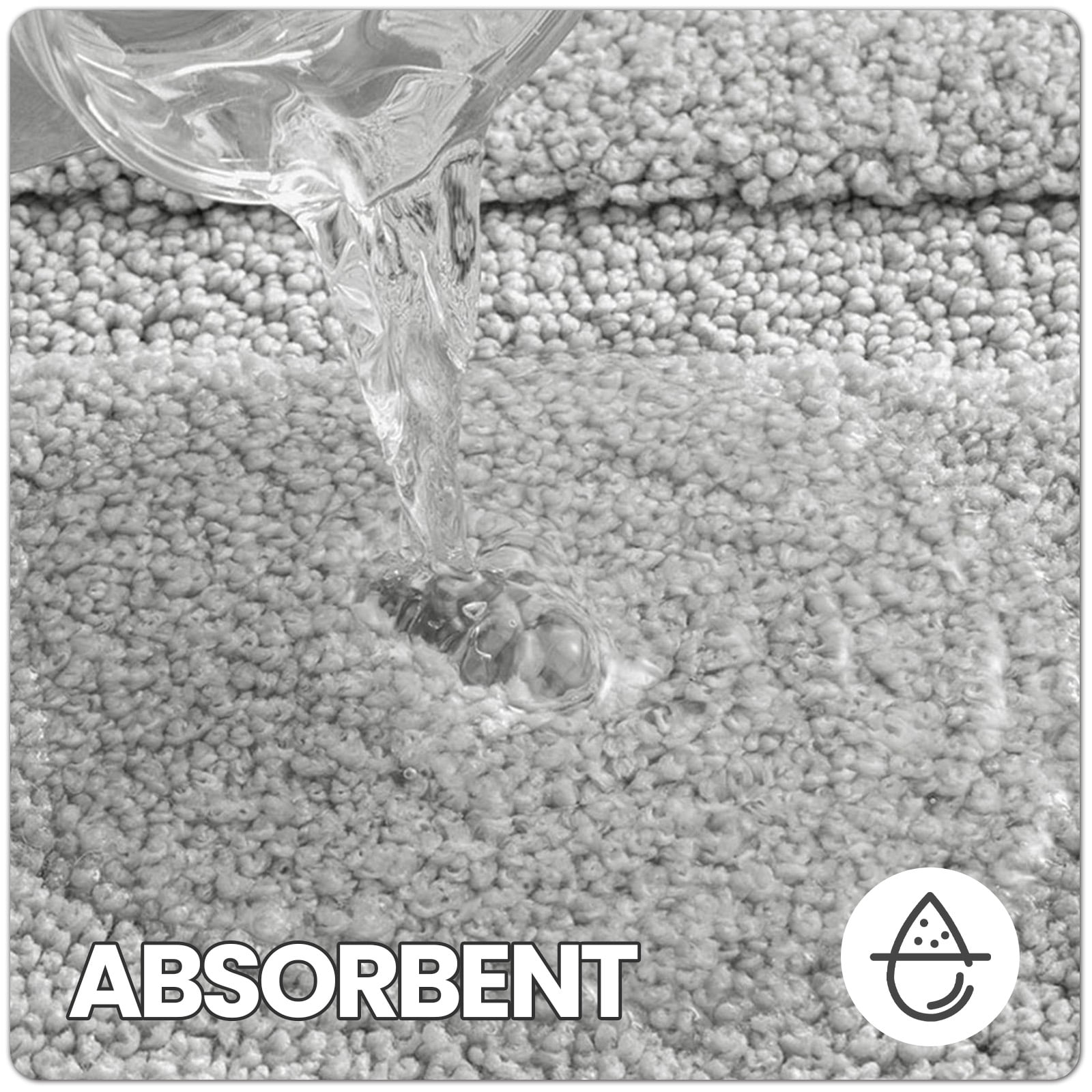 OEAKAY Traditional Shag Bath Mat, Light Gray Soft Microfiber Bathroom Rug for Bathroom Floor, 16"x24", Machine Washable, Super Absorbent and Non-Slip