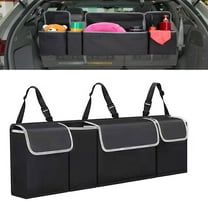 Back Seat Hanging Organizer, Car Trunk Organizer with 4 Large Storage Bag, Car Seat Back Organizers Bag SUV Hanging Organizer, Black