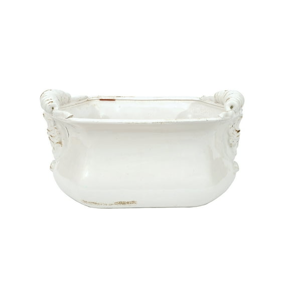 Woven Paths White Terracotta Cache Pot