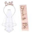 thumbnail image 1 of Faja y velo Bride To Be ZHCH con tiara Blanca y Decoraciones de despedida de soltera de oro Rosa, 1 of 5