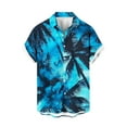 thumbnail image 5 of Felirenzacia Men's Hawaiian Shirt Funky Blue Tropical Palm Tree Print Short Sleeve Button Down Beach Shirt Casual Aloha Summer Clothes, 5 of 6