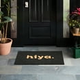 thumbnail image 2 of TOWN & COUNTRY TERRA Hiya Painted Welcome Outdoor Door Mat, Natural Coir, Heavyweight, Non-Slip Entryway Mat, Black, 24"x36", 2 of 5