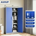 thumbnail image 2 of AUHUP 71" Metal Cabinet with Locking Doors and 5 Adjustable Shelves, Gray Blue Garage Storage Cabinet for Warehouse, Basement, Home Office, Tool File Storage Utility Cabinets, 2 of 6