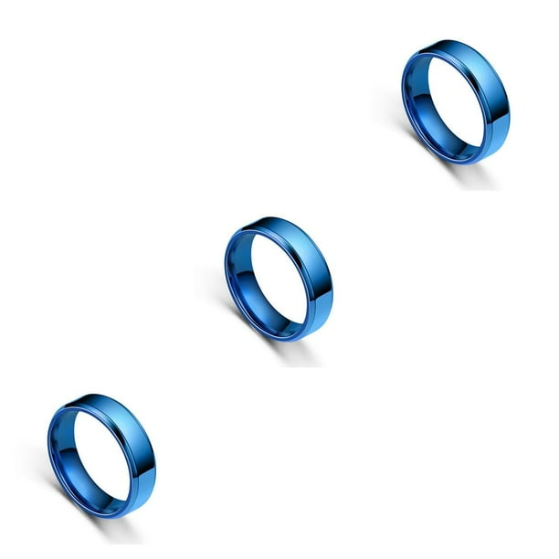 Qarigey Anillo de banda unisex para esposa, marido, joyería de mano, regalos personalizados, azul, tamaño 9 Type1 NO1