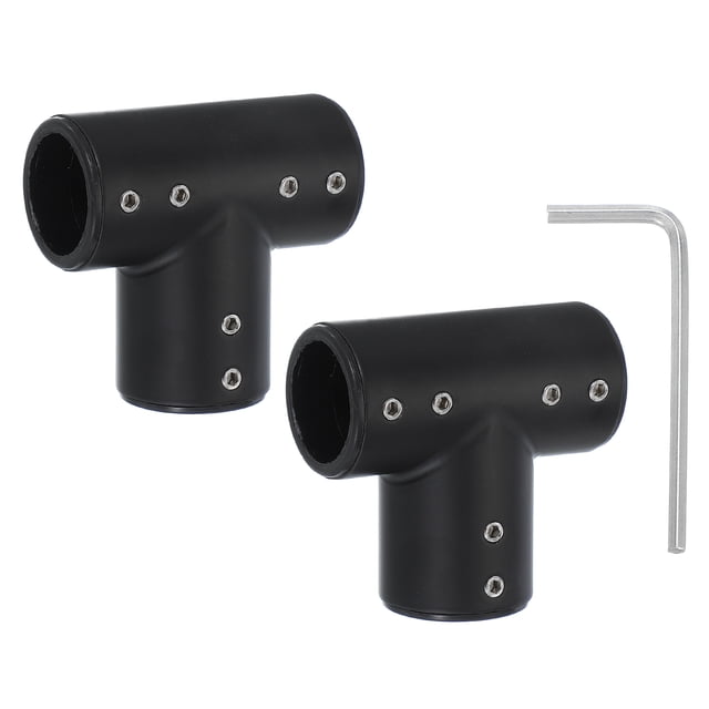 Conector de Varilla de Cortina de Esquina Uxcell, 2 Pcs Conector de Varilla de Cortina Tee para Varilla de 1", Negro