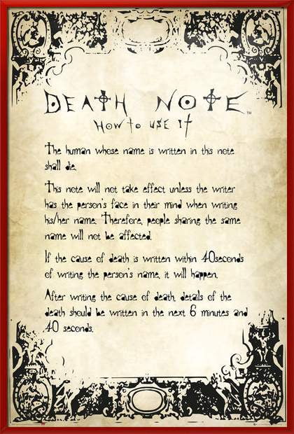 death note rules 4 death note rules 4