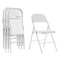 thumbnail image 3 of Folding Chairs Set of 4, Plastic Foldable Dining Chairs with Padded Seats and Steel Frame, Portable Stackable Commercial Chairs for Indoor Outdoor Events Office Wedding Party & Exhibition, White, 3 of 8