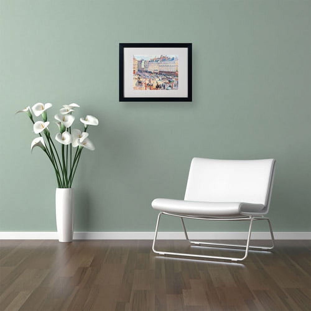Trademark Fine Art "Place du Havre 1893" Canvas Art by Camille Pissarro, Black Frame