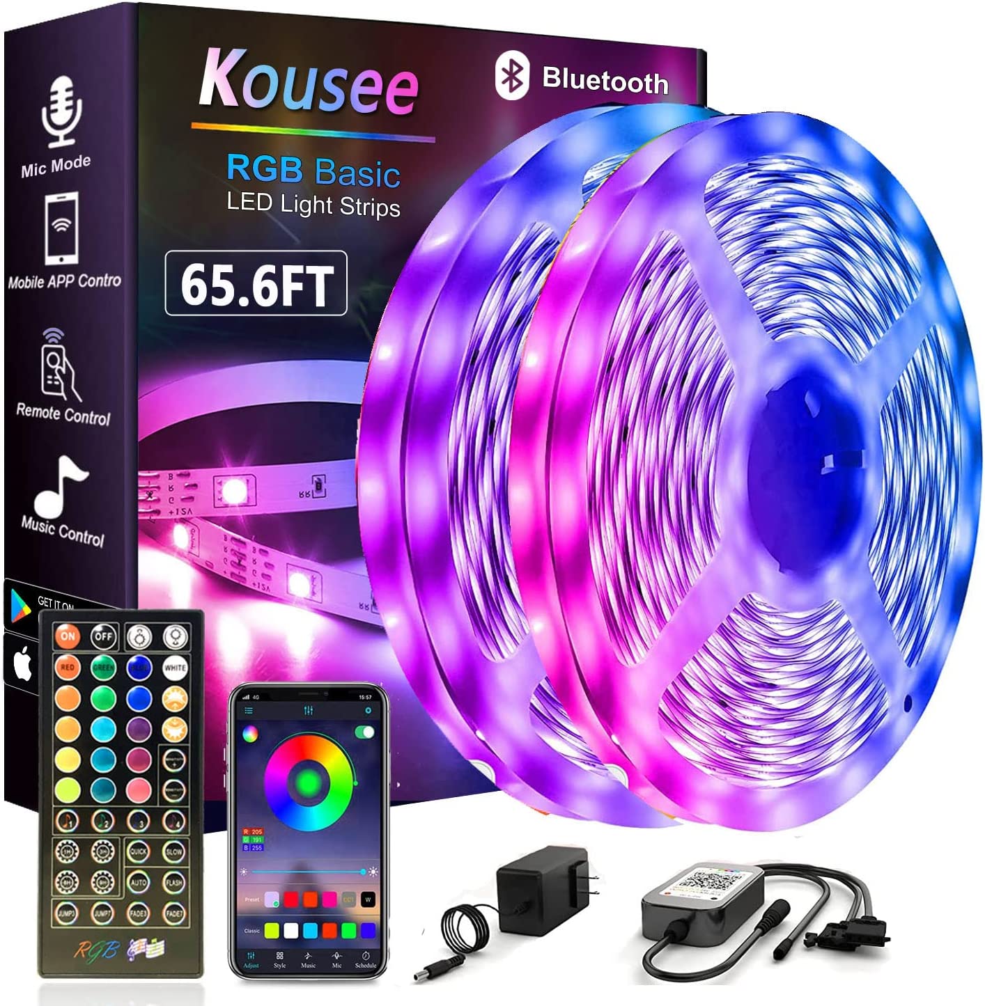 kousee led lights remote