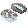 thumbnail image 2 of Boîtes à Collation pour Enfants Boîte à Lunch pour Adultes Récipient à Lunch avec Compartiments Boîte à Lunch en Acier Inoxydable Chauffe-Nourriture Réutilisable Boîte à Lunch Chauffe-Nourriture pour Travail pour Hommes Femmes Bleu, 2 of 9