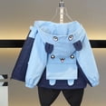 thumbnail image 5 of Rain Jackets For Boys Girls Cute Casual Fall Fashion Windbreaker Outwear Hooded Front Zip Coat With Pockets (18 Months, Blue), 5 of 9