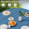 thumbnail image 5 of Serwall 5 Piece Round Patio Dining Set, HDPE Outdoor Patio Dining Table and Chairs Set, All Weather Patio Dining Set for 4 with Umbrella Hole, Navy, 5 of 8