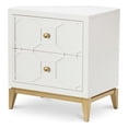 thumbnail image 4 of Maklaine Modern Two Drawer Gold Knob Night Stand in White Wood, 4 of 4