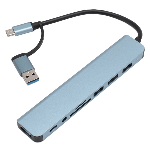 8 EN 1 USB C HUB, Hasta 104 Mbps Adaptador de Puerto Múltiple de Alta Velocidad USB 3.0 Transferencia de Datos Rápidos para el Teléfono