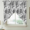 thumbnail image 2 of Spring Floral Swag Curtains for Kitchen/Bedroom/Living Room, Retro Country Flowers Leaves Botanical Gray Scalloped Curtains 63 Inch Long, Window Swag Topper Curtains Valances 2 Panels Set 36"x63", 2 of 8