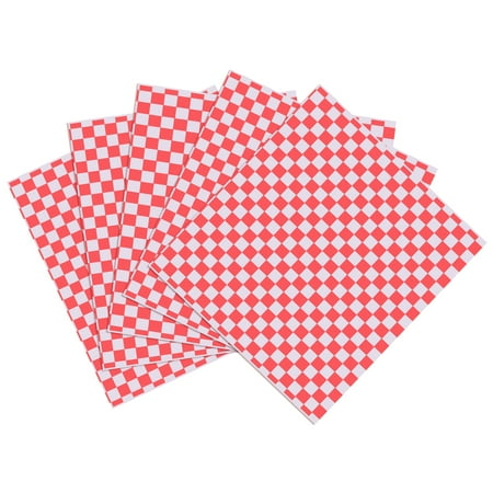 BESTONZON 100 Sheets Checkered Deli Basket Liner Checkered Food Wrapping Papers Grease-Resistant Sandwich Wrap Prevents Food Stains
