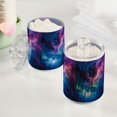 thumbnail image 2 of Yayeee 4 Pack Qtip Holder Bathroom Cotton Swab Canister with Lid Clear Dispenser Set, Galaxy Pattern, 2 of 6