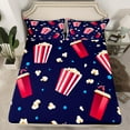 thumbnail image 2 of jejeloiu 3D Popcorn Twin Sheet Sets,Vintage Cinema Movie Theater Twin Fitted Sheet,Blue Circle Dots Flat Sheet For Teens,Breathable Home Decor,3 Pieces, 2 of 7