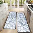 thumbnail image 4 of Kitchen Rugs Sets Of 2,Pioneer Flower Floral Print Pattern Anti Fatigue Kitchen Mat Rugs Non Slip Washable,Decorative Kitchen Floor Mats for Kitchen,Sink,Laundry,17"x47"+17"x47", 4 of 5