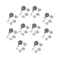 thumbnail image 1 of 10 piezas de porta credencial de identificación retráctil con llavero de cuerda telescópica y porta credencial de enfermera 32mm Negro, 1 of 8