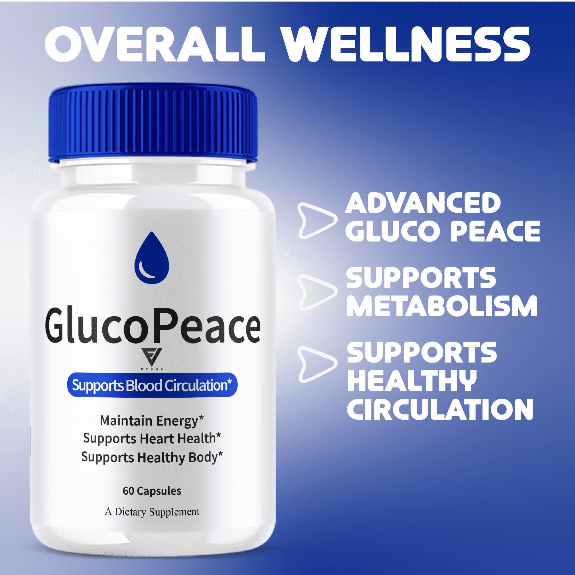 (5 Pack) Gluco Peace Advanced Glycogen Capsules, GlucoPeace Maximum Strength Glyco Formula Pills (300 Capsules)