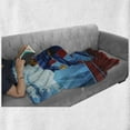 thumbnail image 6 of Superhero Soft Flannel Fleece Blanket, Retro Cartoon Character Hero Saving People from Evil Strong Muscular Man with Cape, Cozy Plush for Indoor and Outdoor Use, 50" x 70", Blue Red, by Ambesonne, 6 of 6