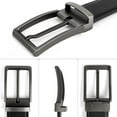 thumbnail image 4 of Mens Belt Leather Dress Casual Belt with Single Prong Buckle 1.5" Width Belts for Men Jeans, Black, X25008, 4 of 6