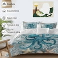 thumbnail image 3 of Octopus Bedding Duvet Cover Set Full Size 4 Pieces Coral Starfish Coral Vintage Soft Twill Plush Quilt Cover, Include 1 Duvet Cover 1 Flat Sheet And 2 Pillow, 3 of 7