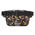 thumbnail image 3 of Easygdp Fiery Skull Trio Fanny Packs para Mujeres y Hombres, Bolsa de Cinturón, Bolsos de Cruz para Trabajo/Correr/Senderismo, 3 of 9