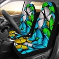 thumbnail image 2 of ZHANZZK Set of 2 Car Seat Covers Blue Butterfly Universal Auto Front Seats Protector Fits for Car,SUV Sedan,Truck, 2 of 3