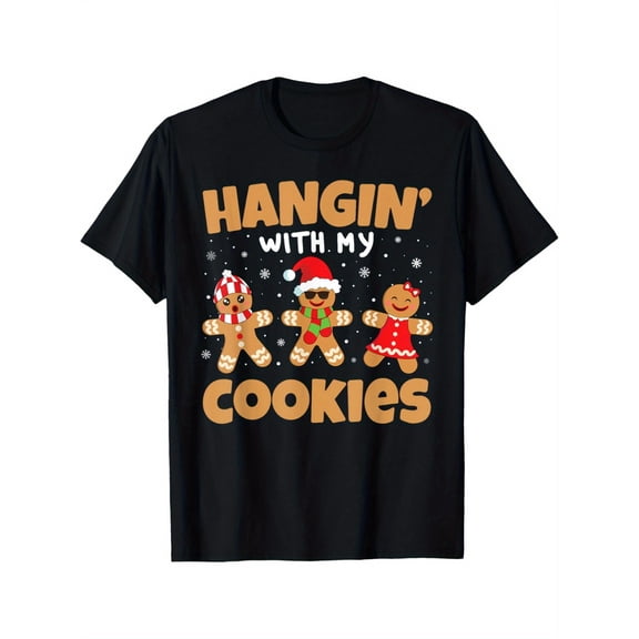 Christmas Gingerbread Man TShirt Hangin with My Cookies Holiday Tee Unisex Tee