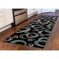 thumbnail image 2 of Milan Barnet Black Turquoise Rug 100% Polypropylene Abstract Pattern 5x8 ft, 2 of 6