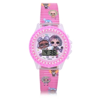 Disney Princess Flashing Unisex Child LCD Watch with Pink Stone